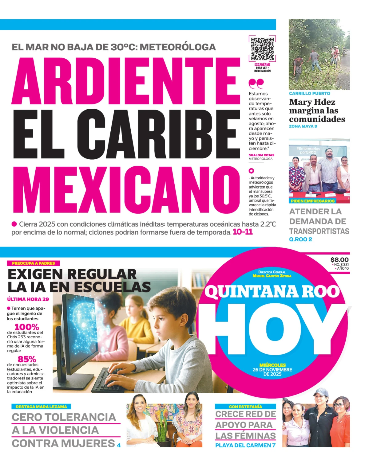 Portada de Quintana Roo Hoy (portada)