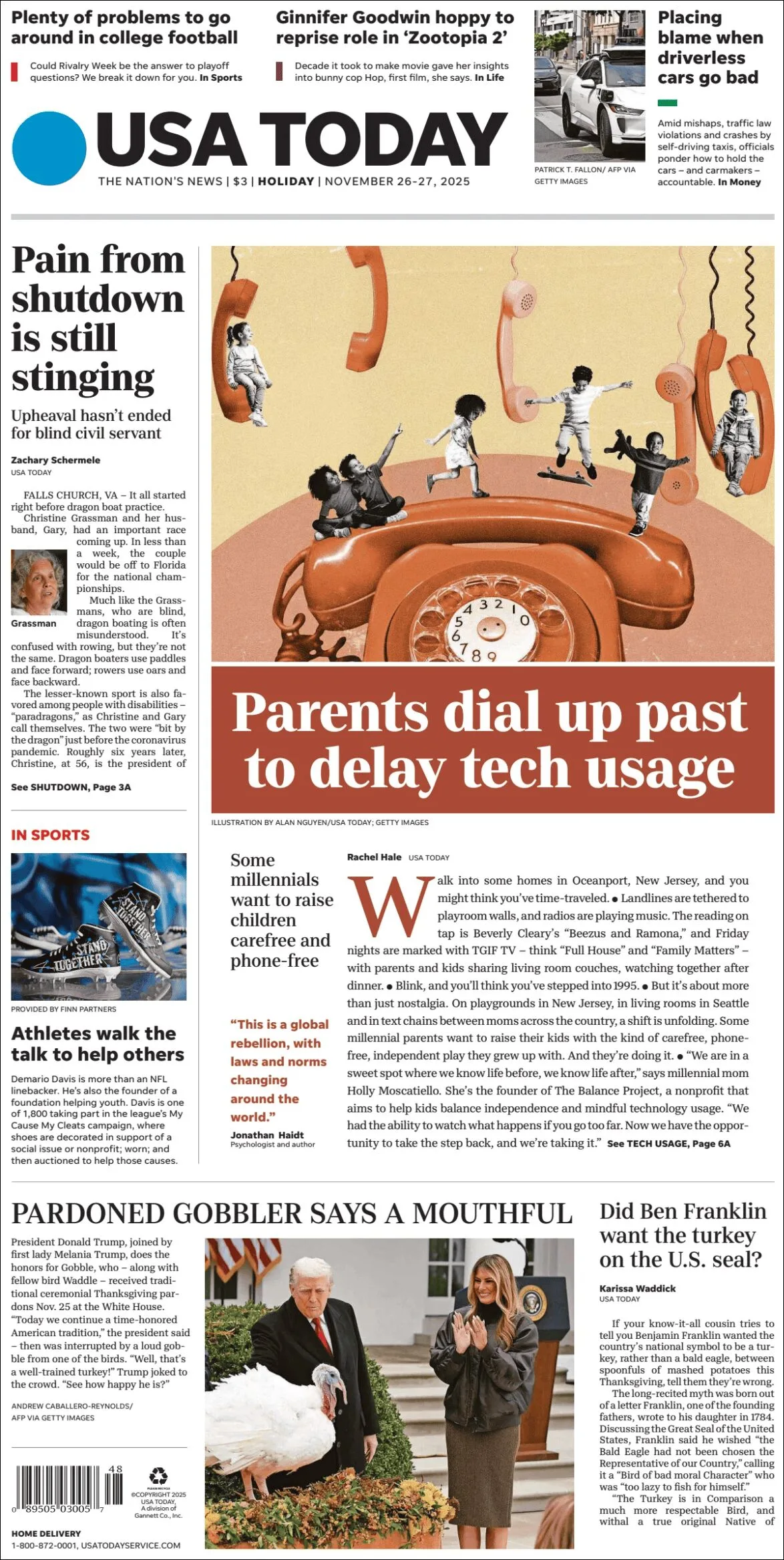 Portada de Usa Today