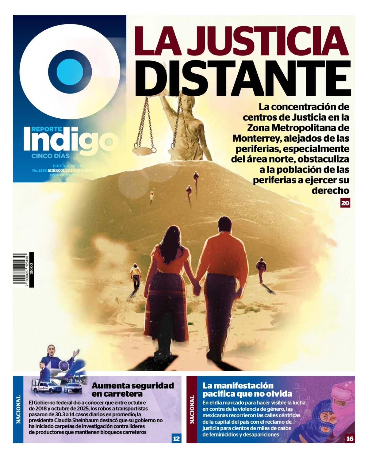 Portada de Reporte Indigo Monterrey del miércoles, 26 de noviembre de 2025