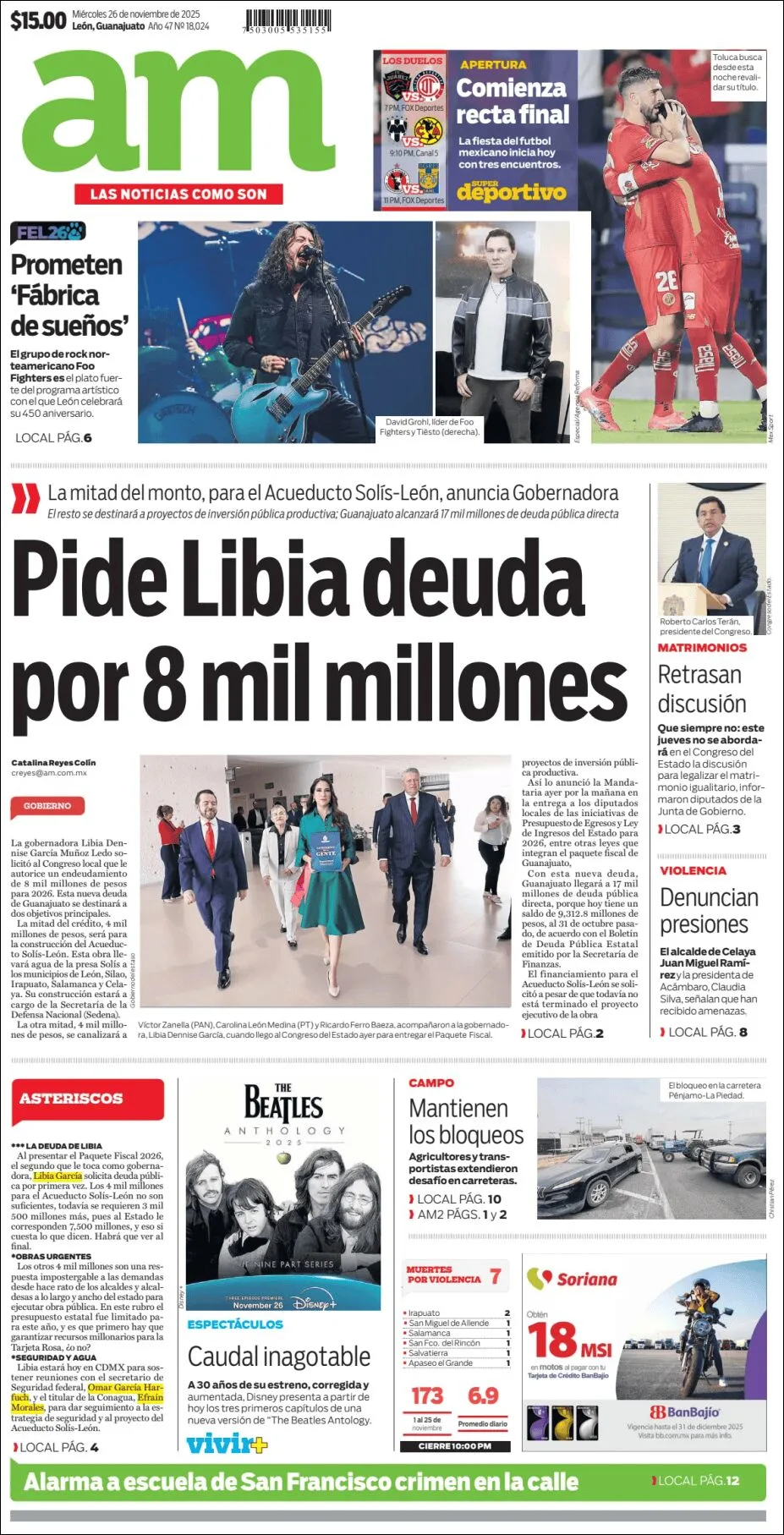 Portada de Am Corredor Industrial del miércoles, 26 de noviembre de 2025