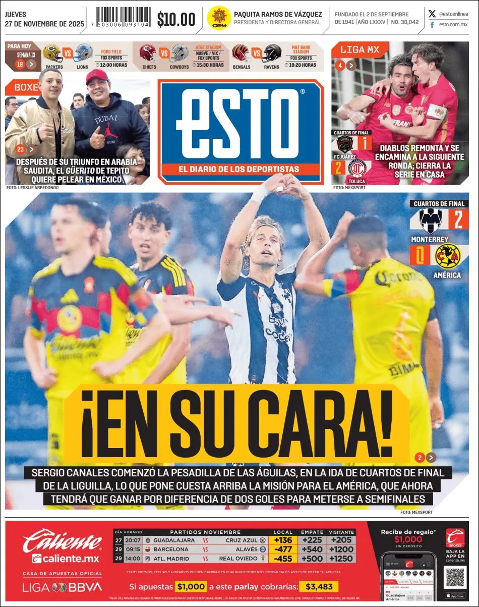 Portada de Esto del jueves, 27 de noviembre de 2025