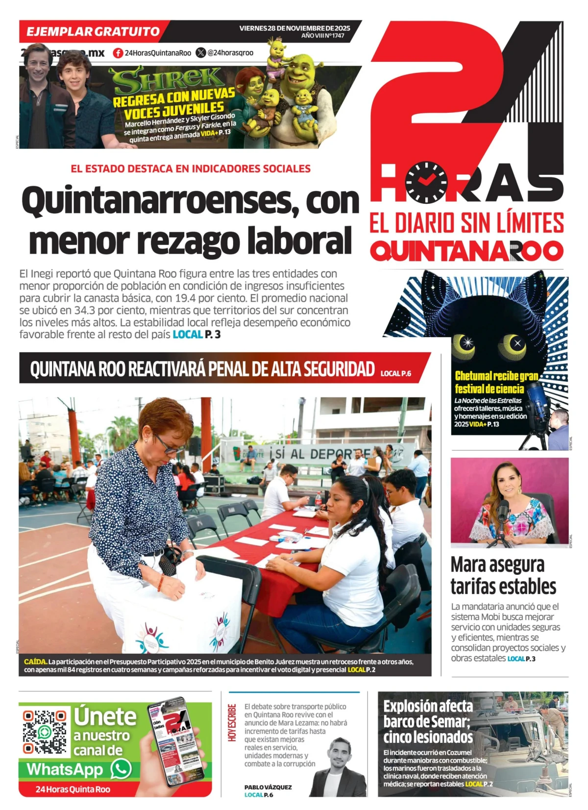 Portada de 24 Horas Quintana Roo