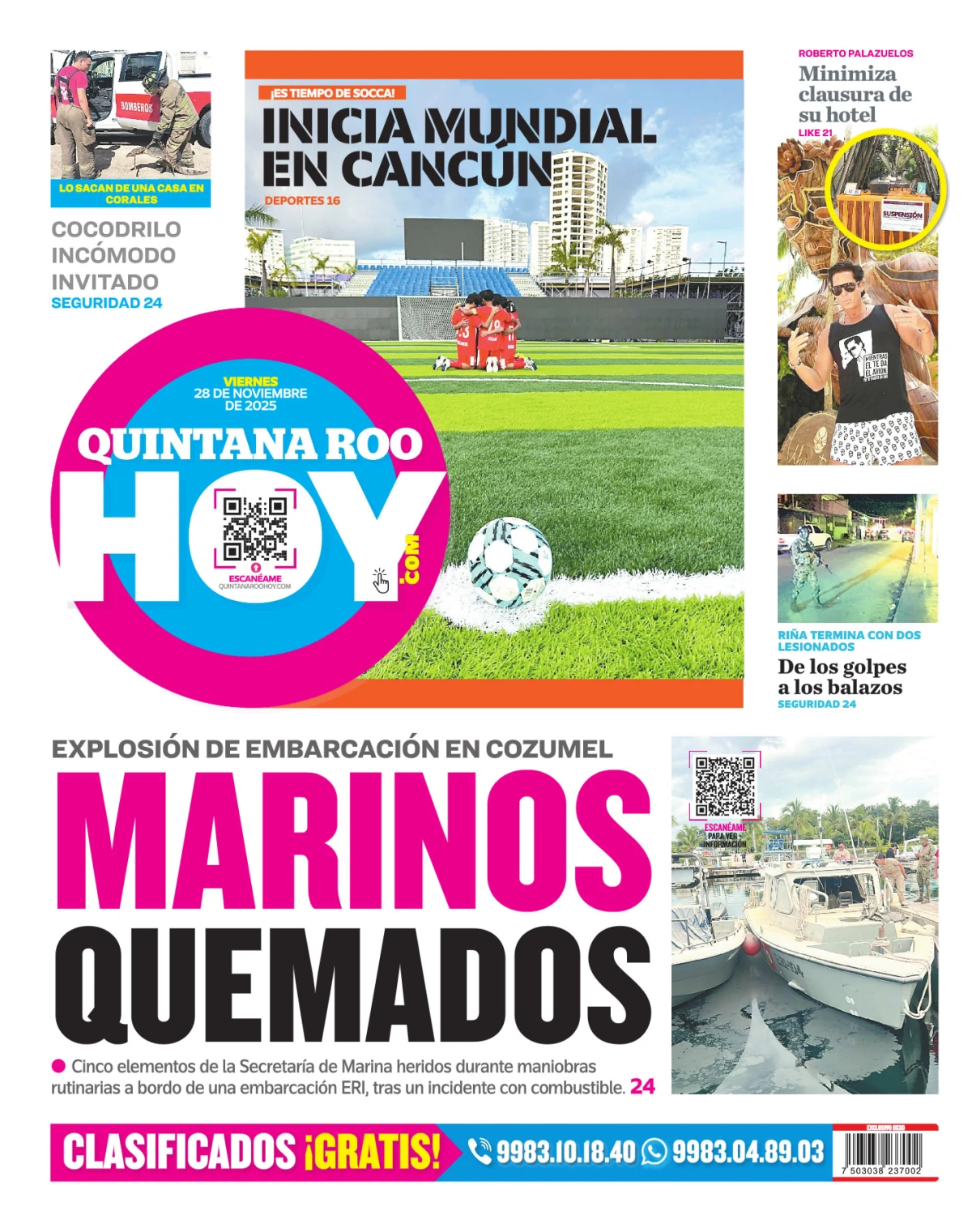Portada de Quintana Roo Hoy (contraportada)