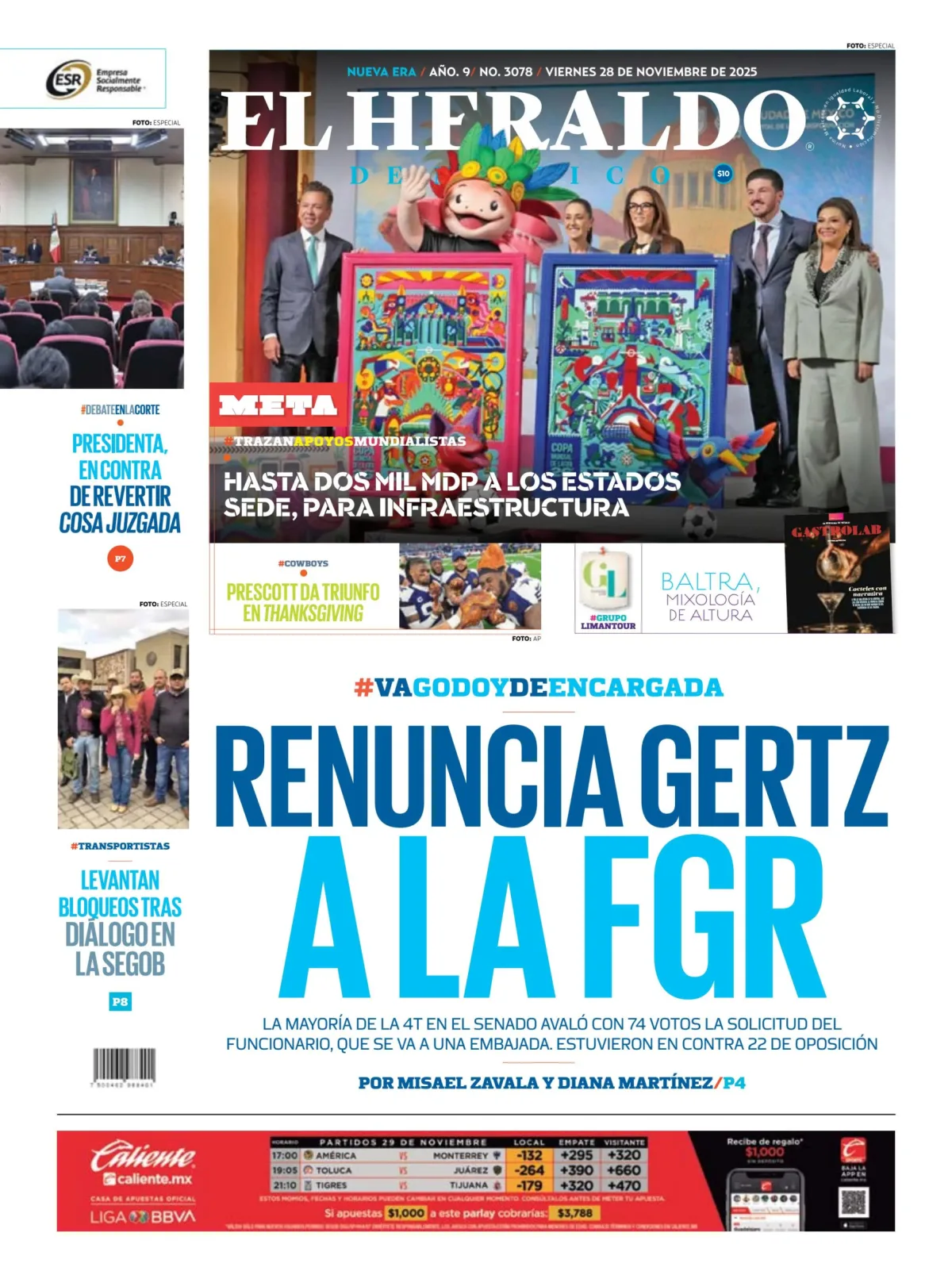 Portada de El Heraldo de Mexico