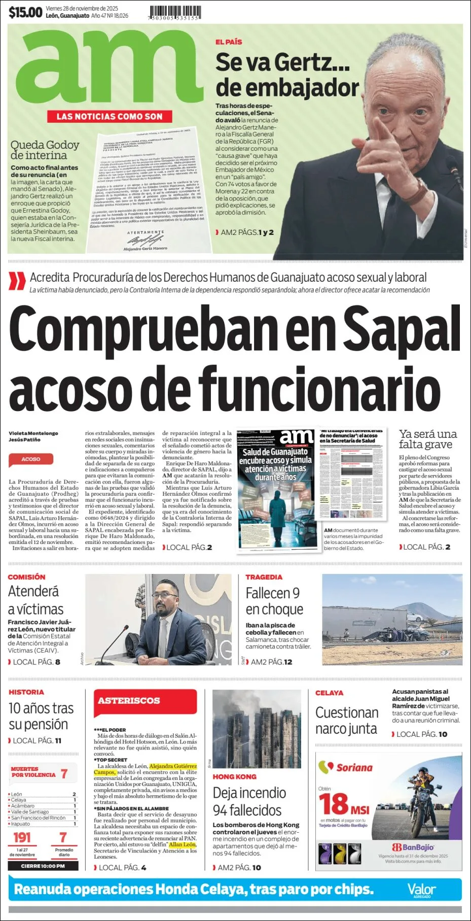 Portada de Am Corredor Industrial del viernes, 28 de noviembre de 2025