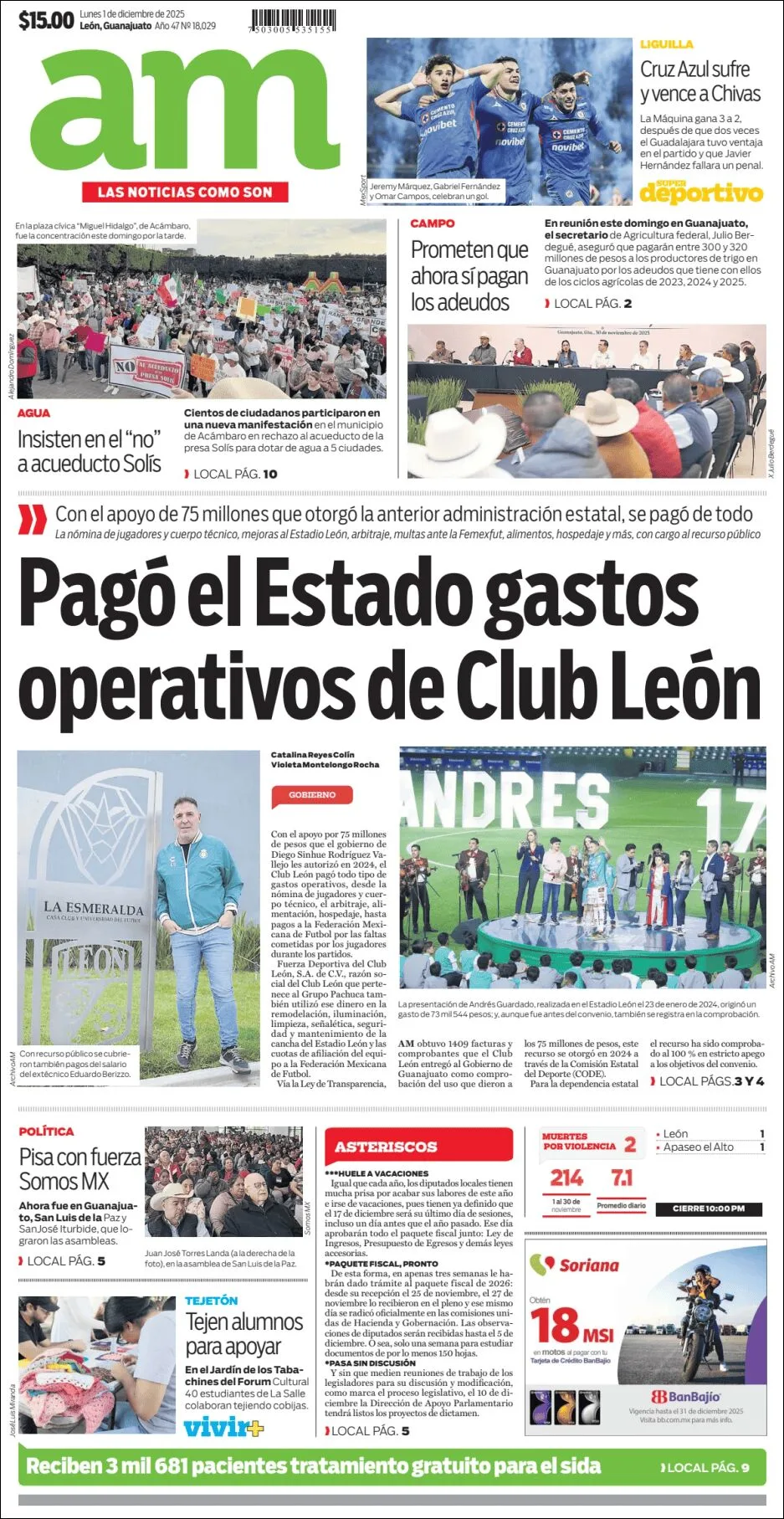 Portada de Am Corredor Industrial del lunes, 1 de diciembre de 2025
