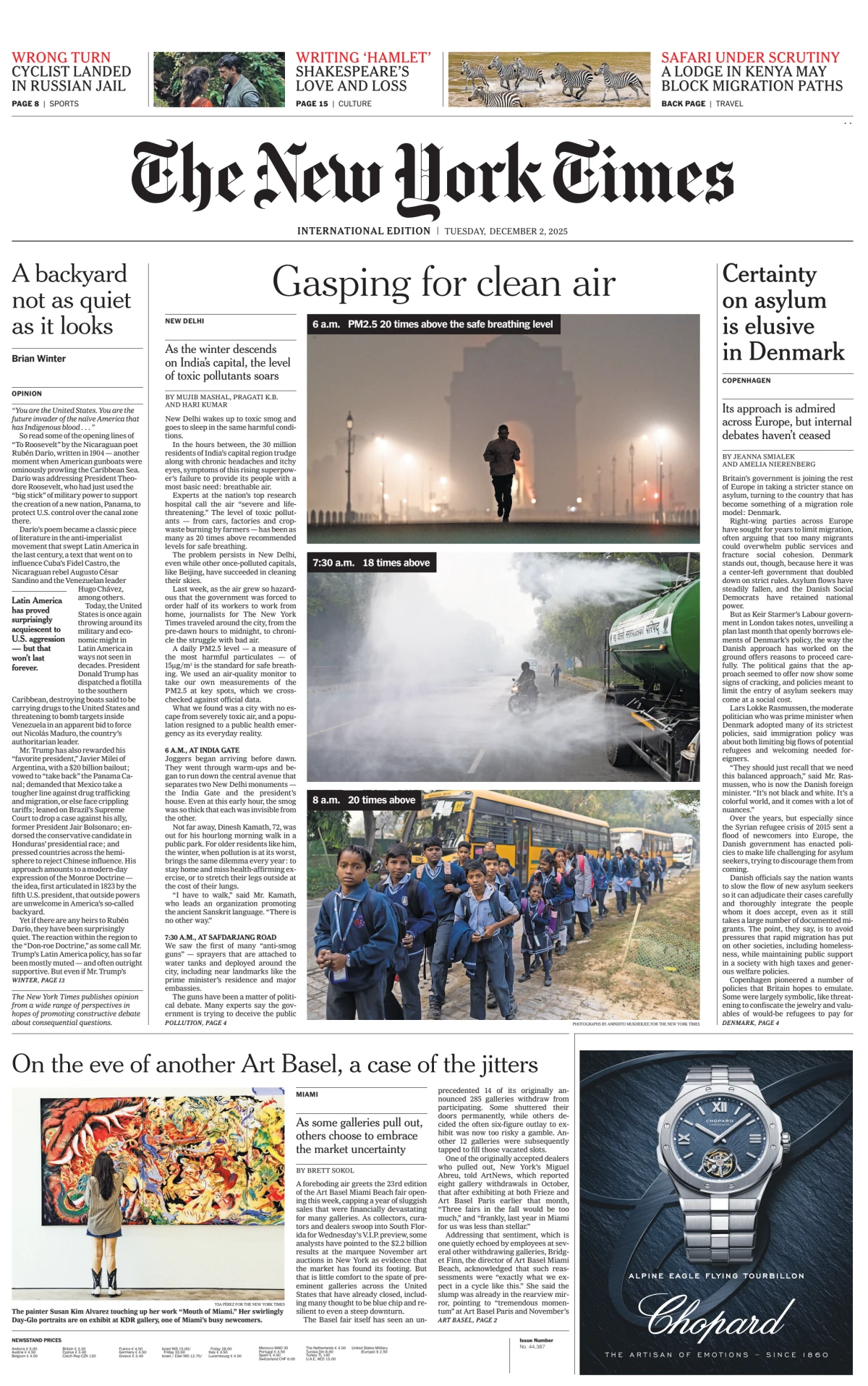 Portada de The New York Times (international) del martes, 2 de diciembre de 2025