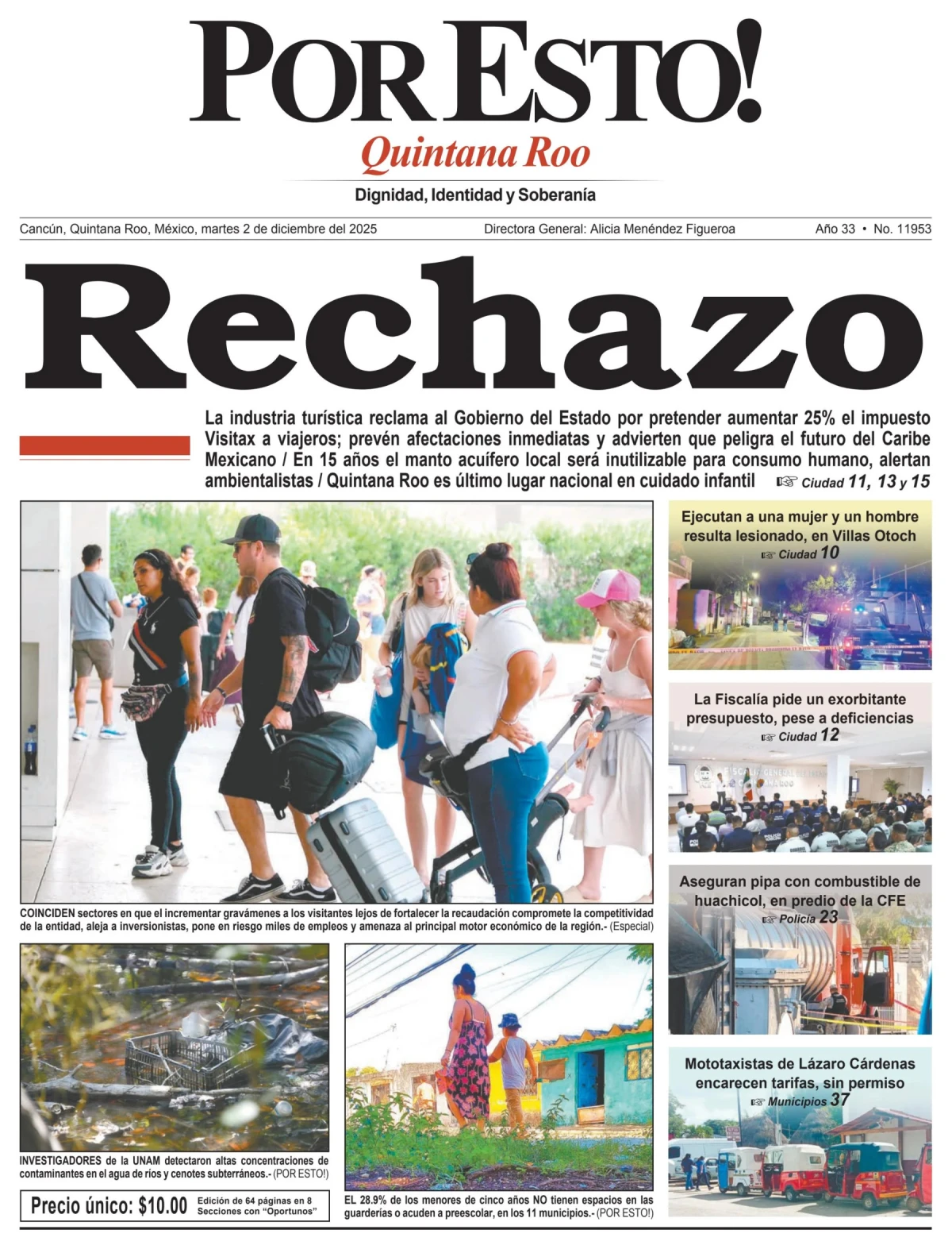 Portada de Por Esto (quintana Roo Cancun) del martes, 2 de diciembre de 2025