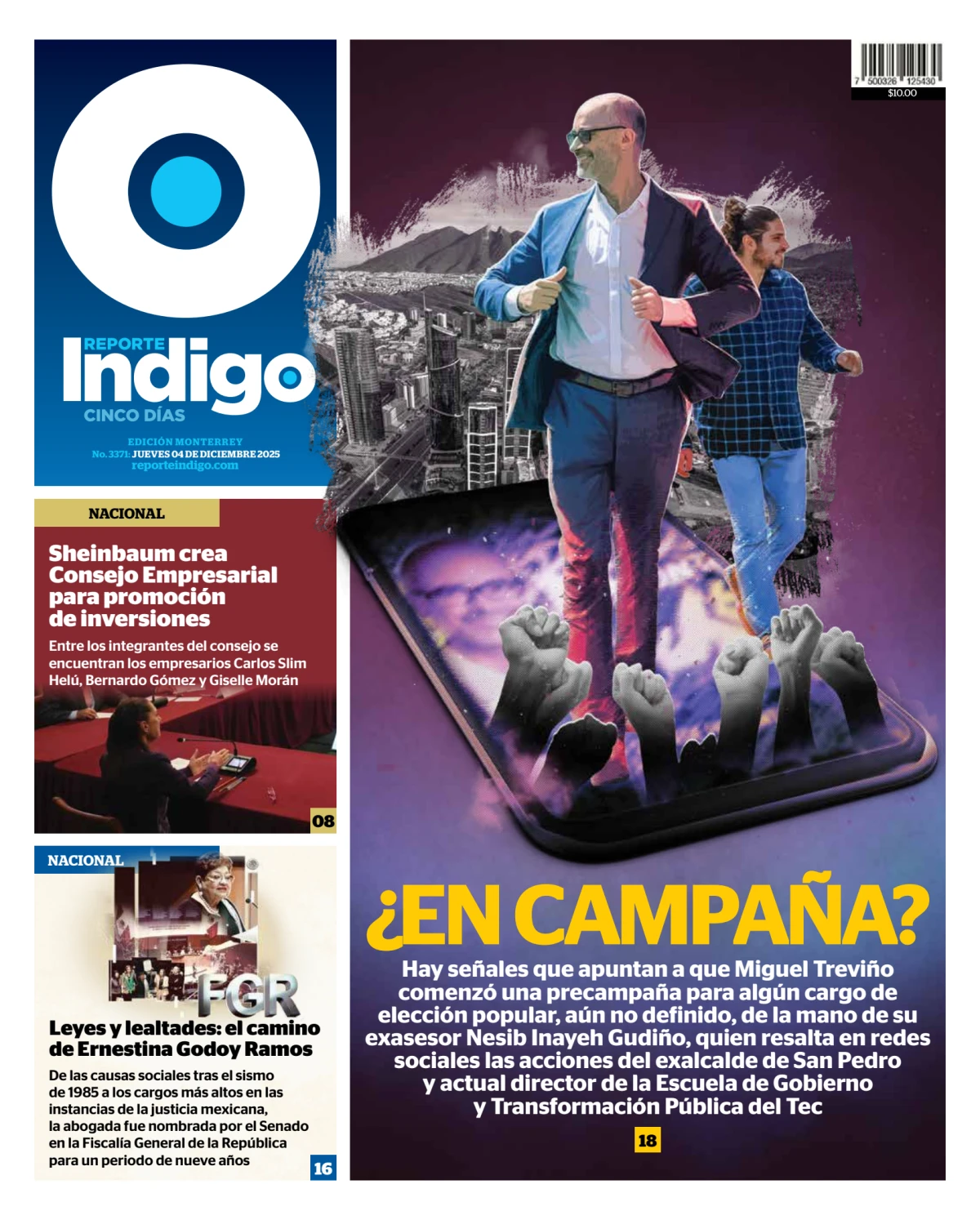 Portada de Reporte Indigo Monterrey del jueves, 4 de diciembre de 2025