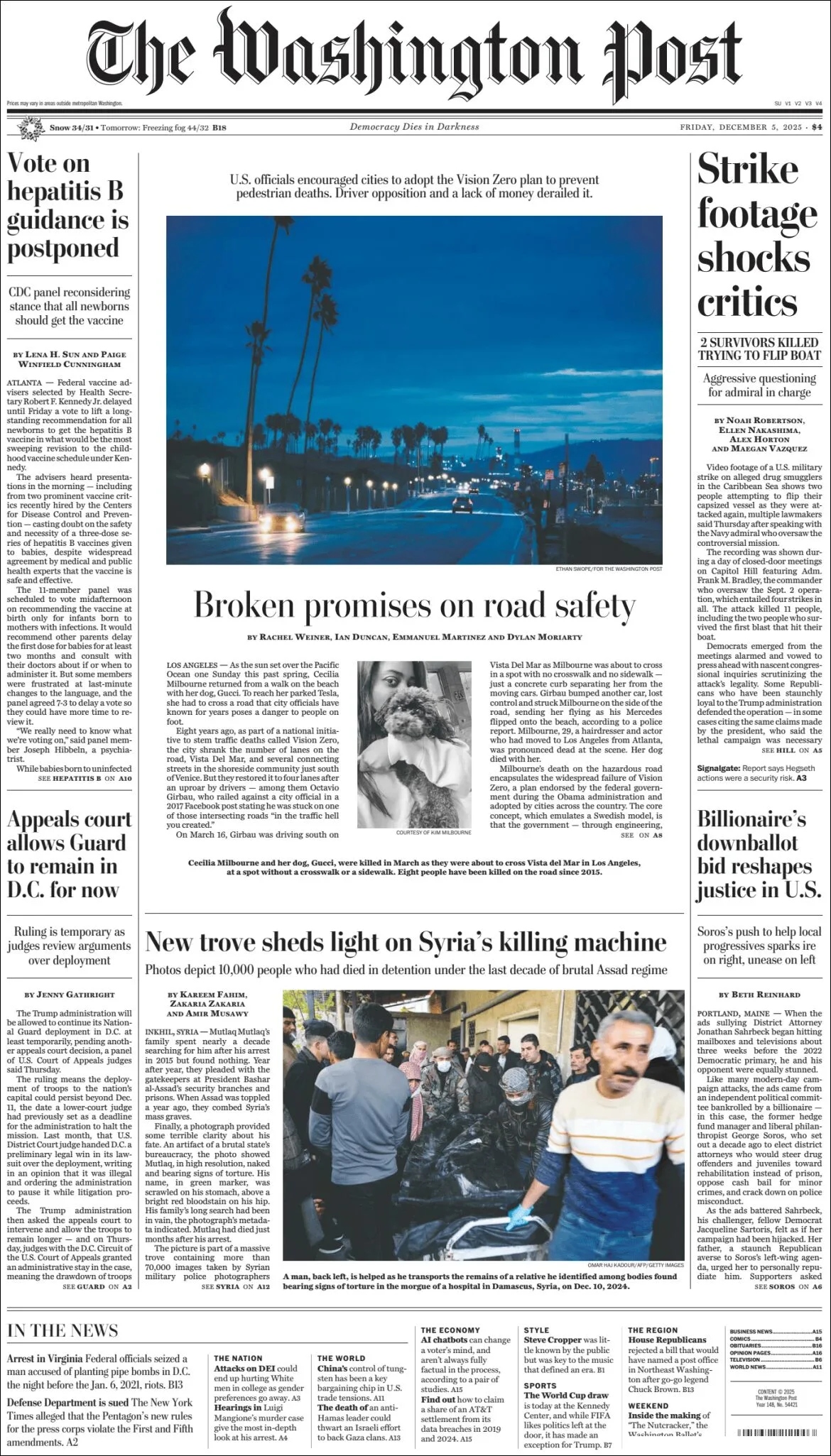 Portada de The Washington Post
