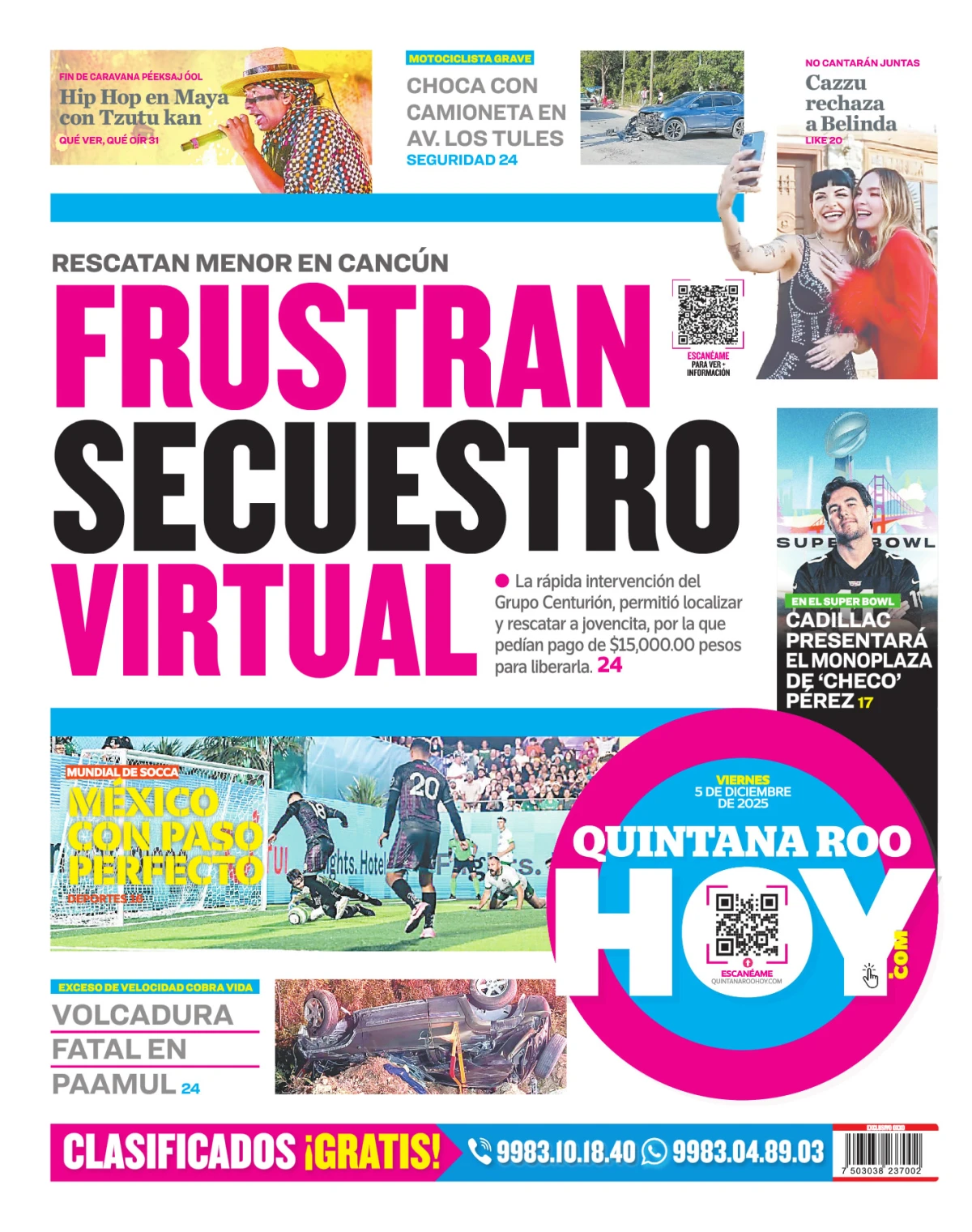 Portada de Quintana Roo Hoy (contraportada)