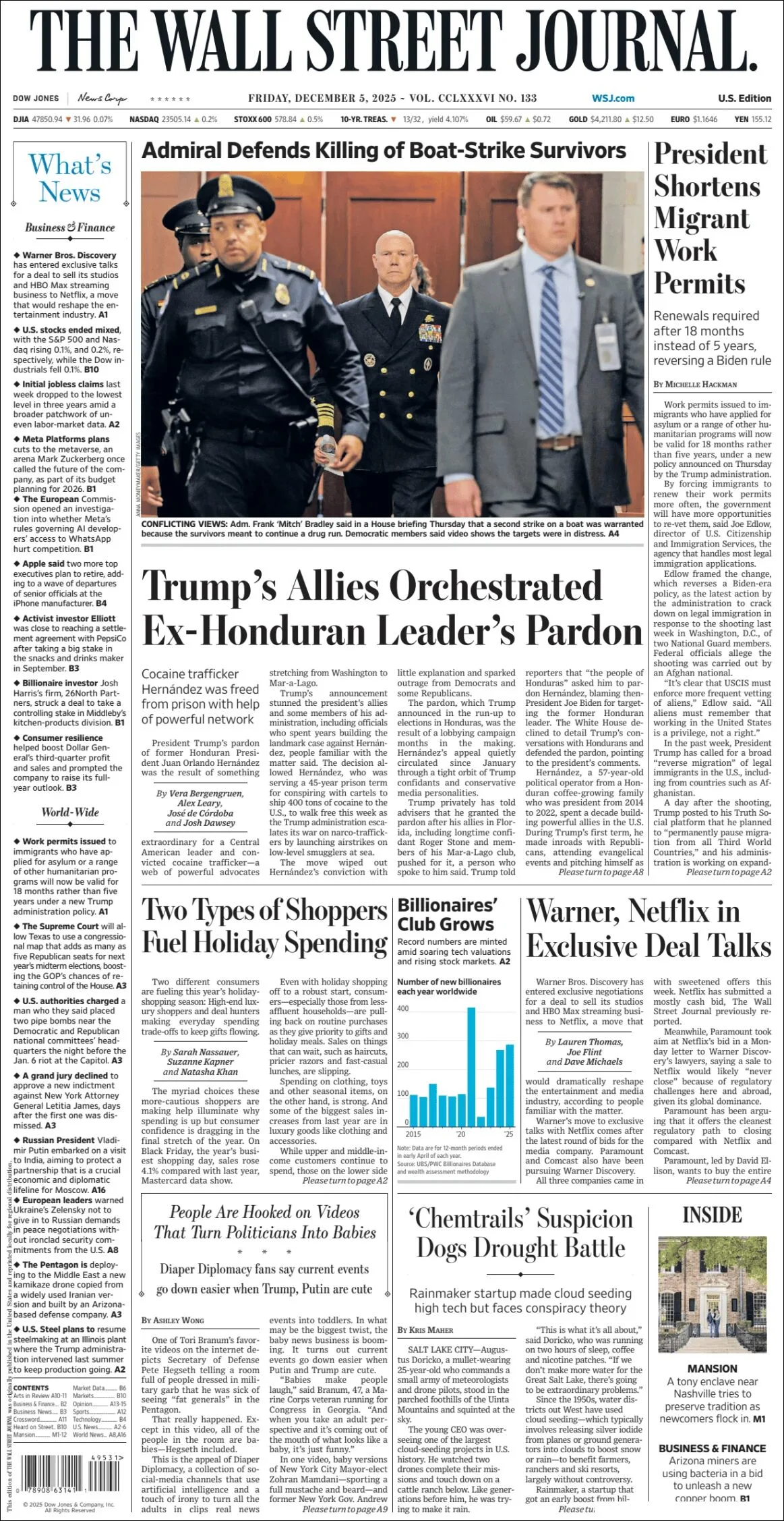 Portada de The Wall Street Journal