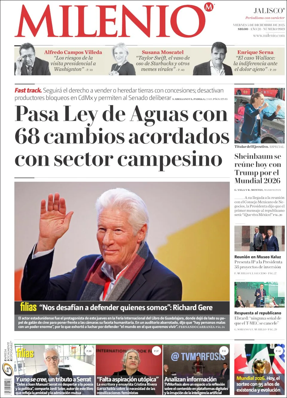 Portada de Milenio Jalisco del viernes, 5 de diciembre de 2025