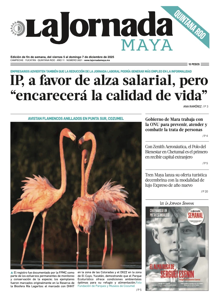 Portada de La Jornada Maya Quintana Roo del viernes, 5 de diciembre de 2025