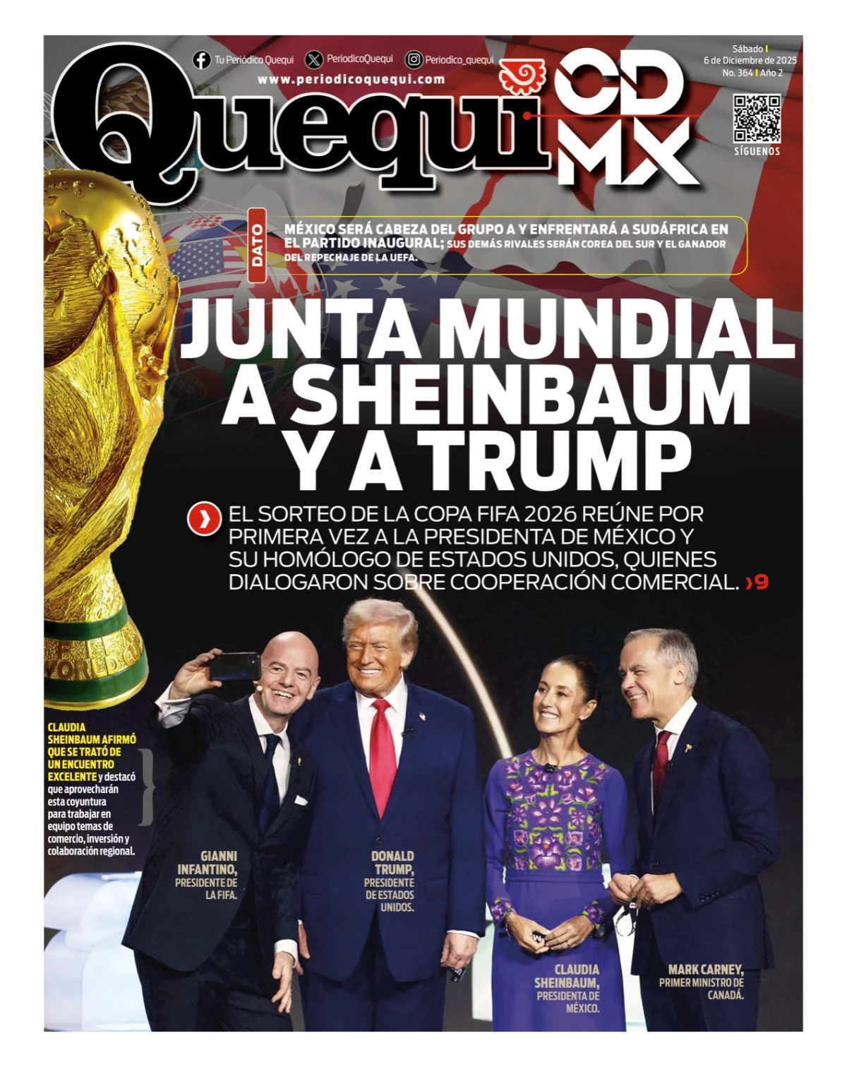 Portada de Quequi CDMX del sábado, 6 de diciembre de 2025