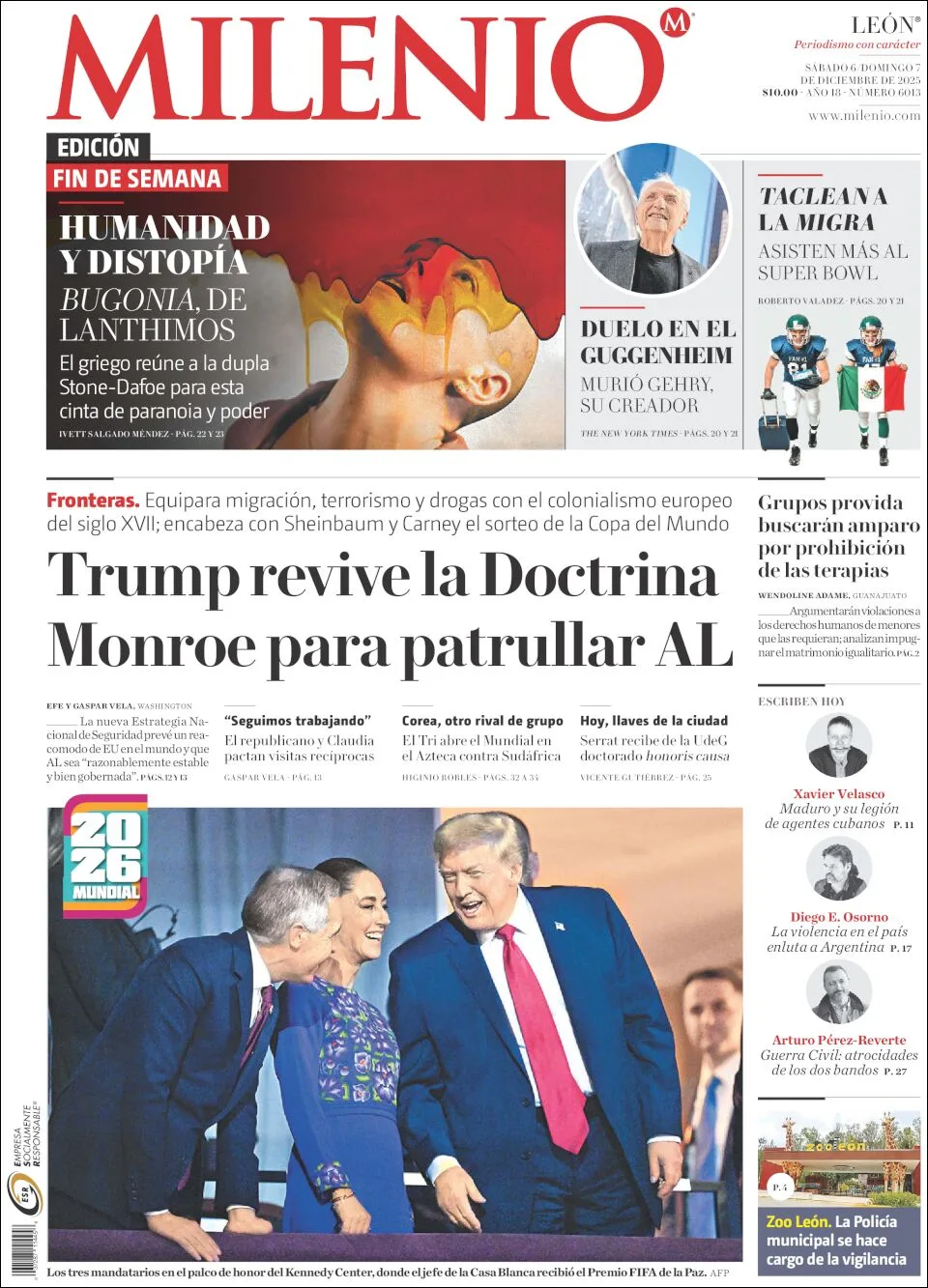 Portada de Milenio Leon del sábado, 6 de diciembre de 2025
