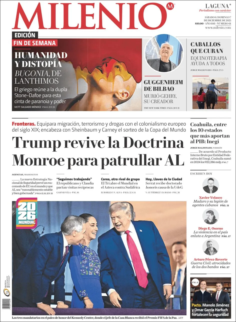 Portada de Milenio Laguna del sábado, 6 de diciembre de 2025