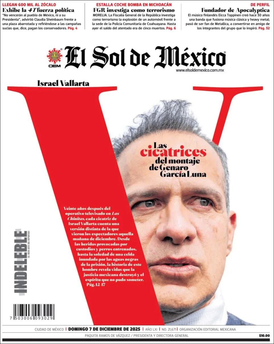 Portada de El Sol de Mexico