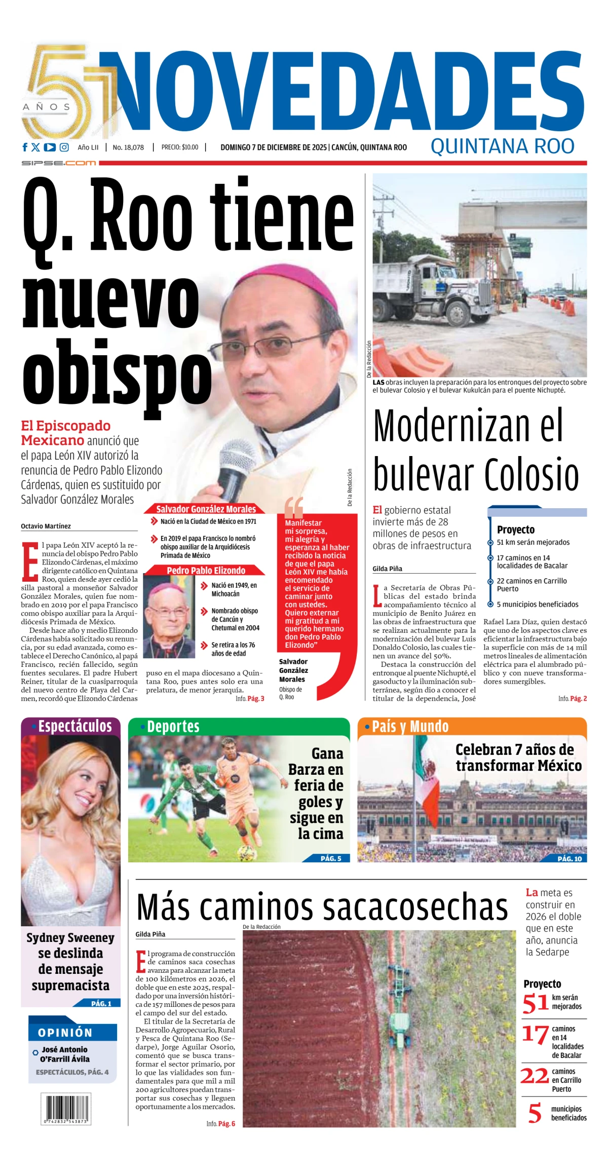 Portada de Novedades Quintana Roo