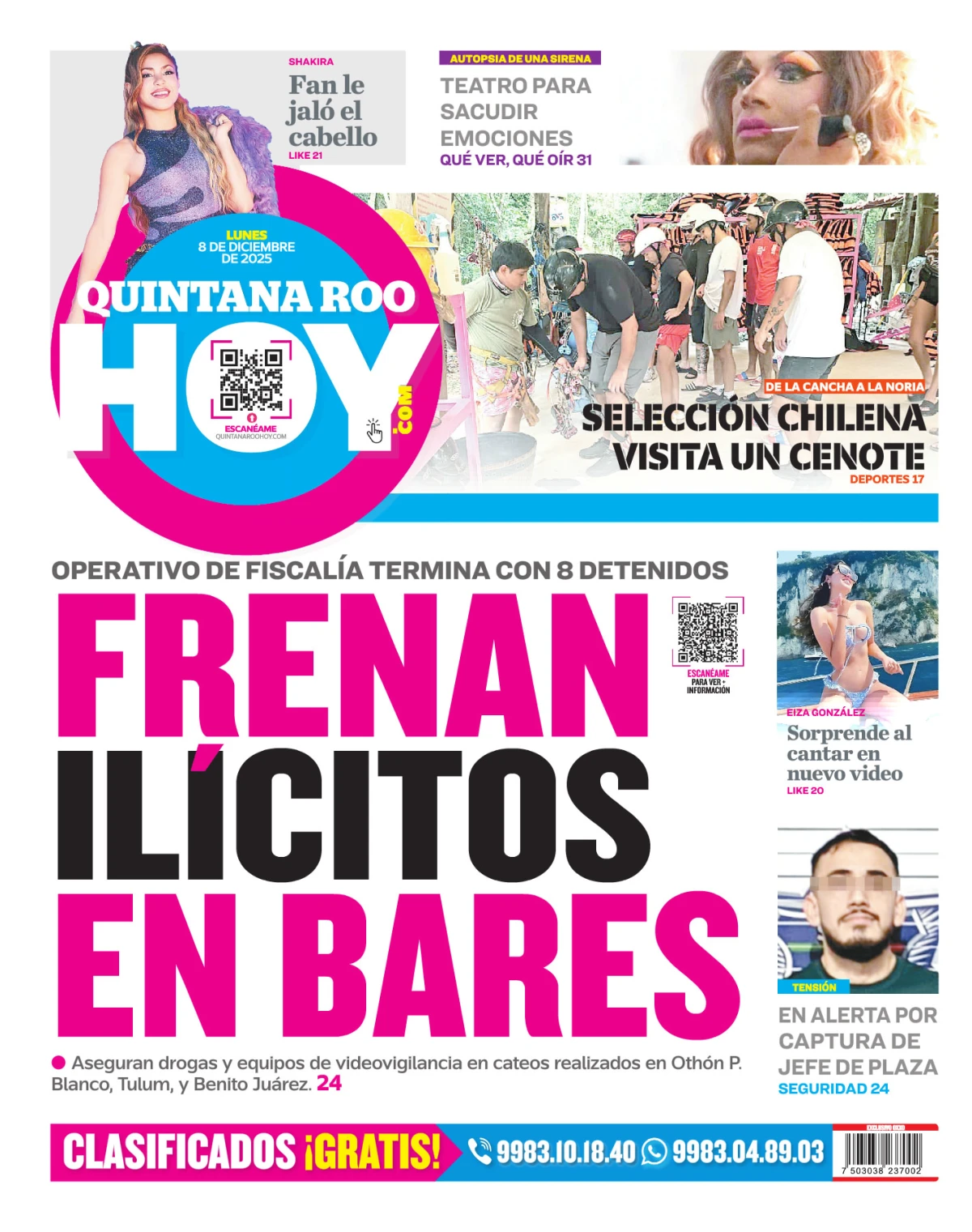 Portada de Quintana Roo Hoy (contraportada)