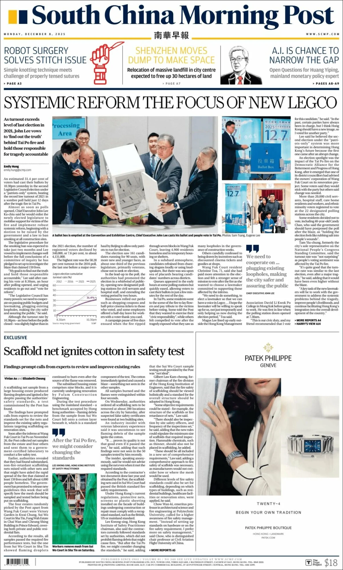 Portada de South China Morning Post