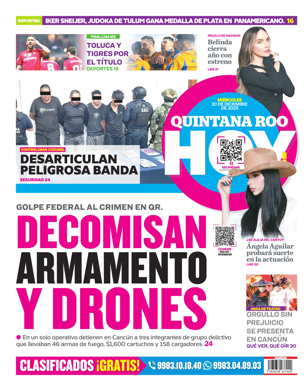 Portada de Quintana Roo Hoy (contraportada)