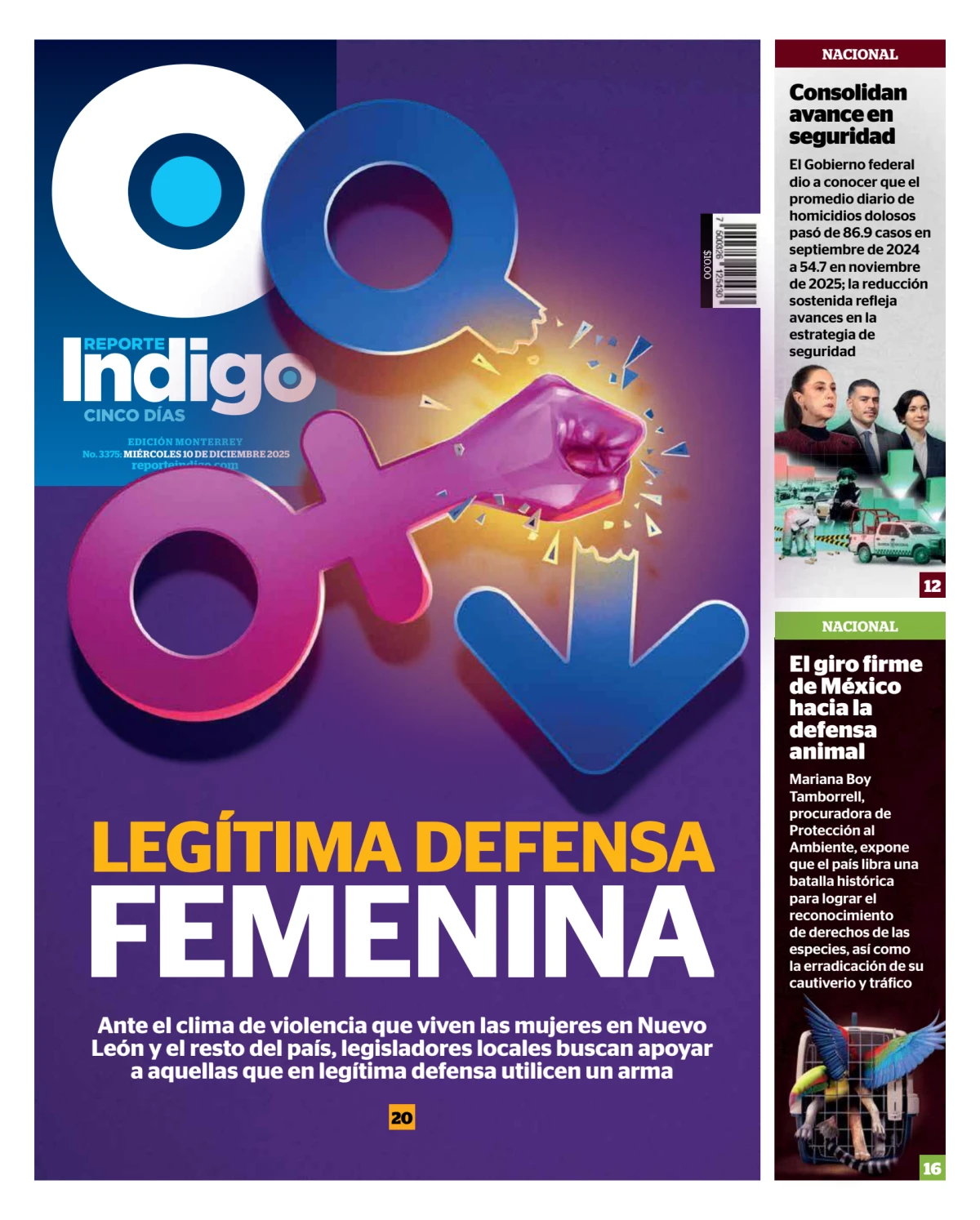Portada de Reporte Indigo Monterrey del miércoles, 10 de diciembre de 2025