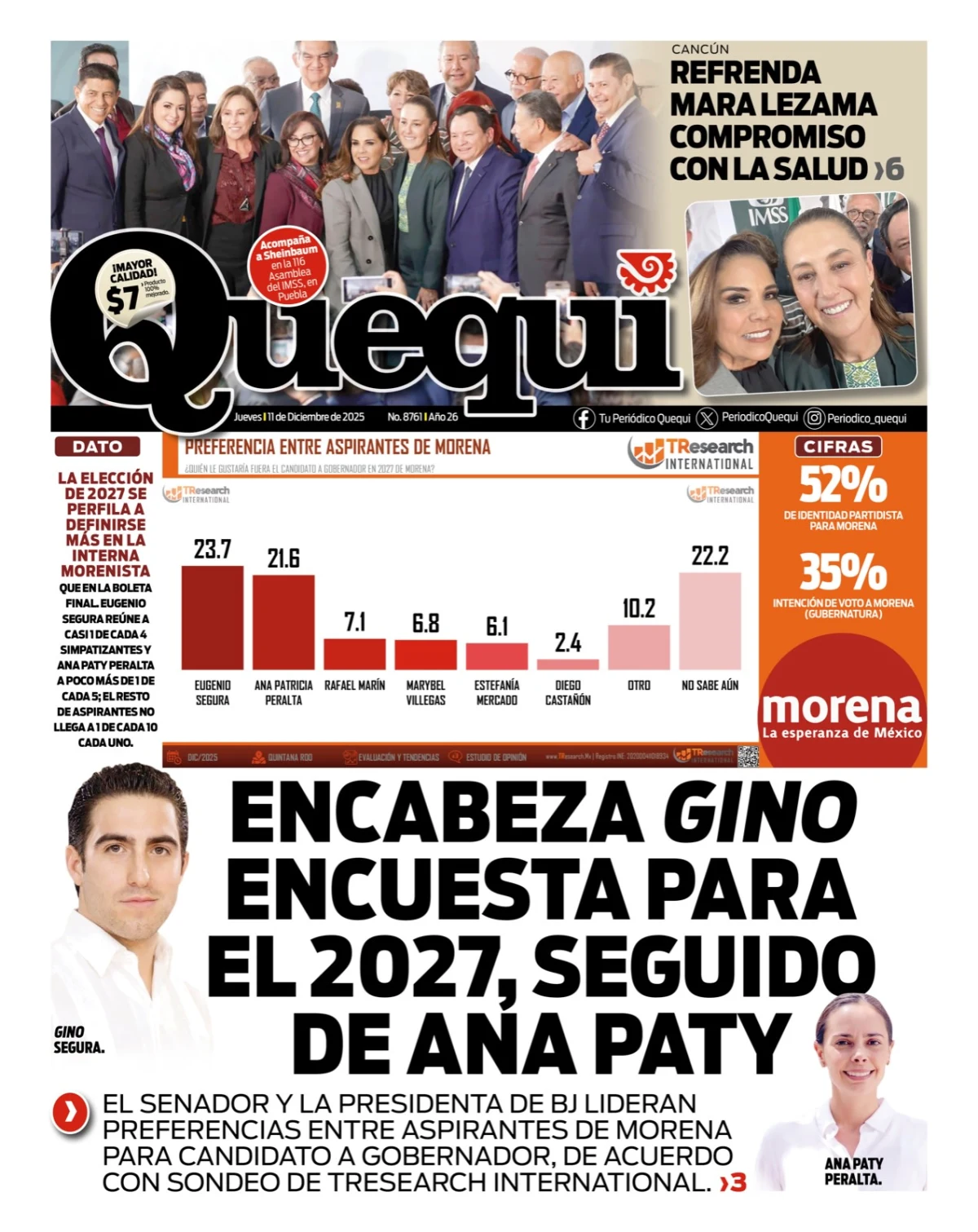Portada de Quequi del jueves, 11 de diciembre de 2025