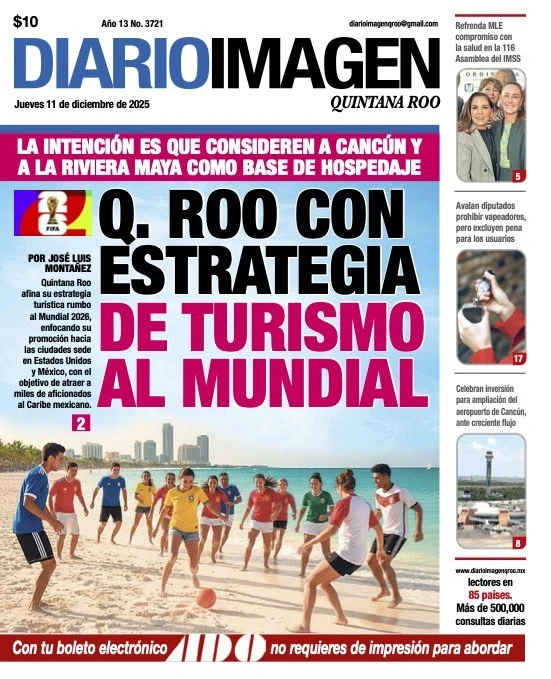 Portada de Diario Imagen Quintana Roo del jueves, 11 de diciembre de 2025