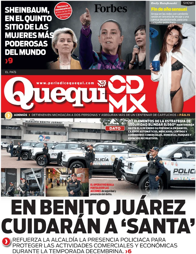 Portada de Quequi CDMX (contraportada) del jueves, 11 de diciembre de 2025