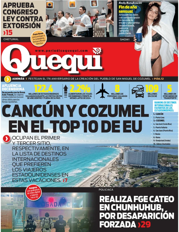 Portada de Quequi (contraportada) del jueves, 11 de diciembre de 2025