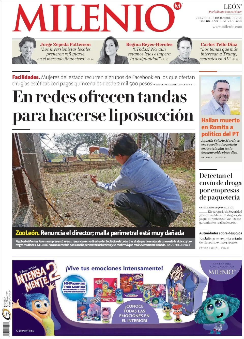 Portada de Milenio Leon del jueves, 11 de diciembre de 2025