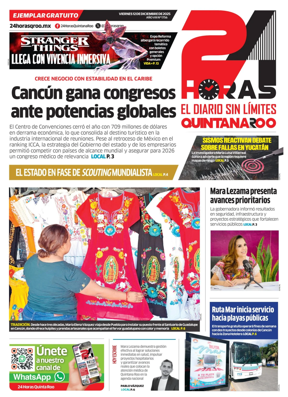 Portada de 24 Horas Quintana Roo