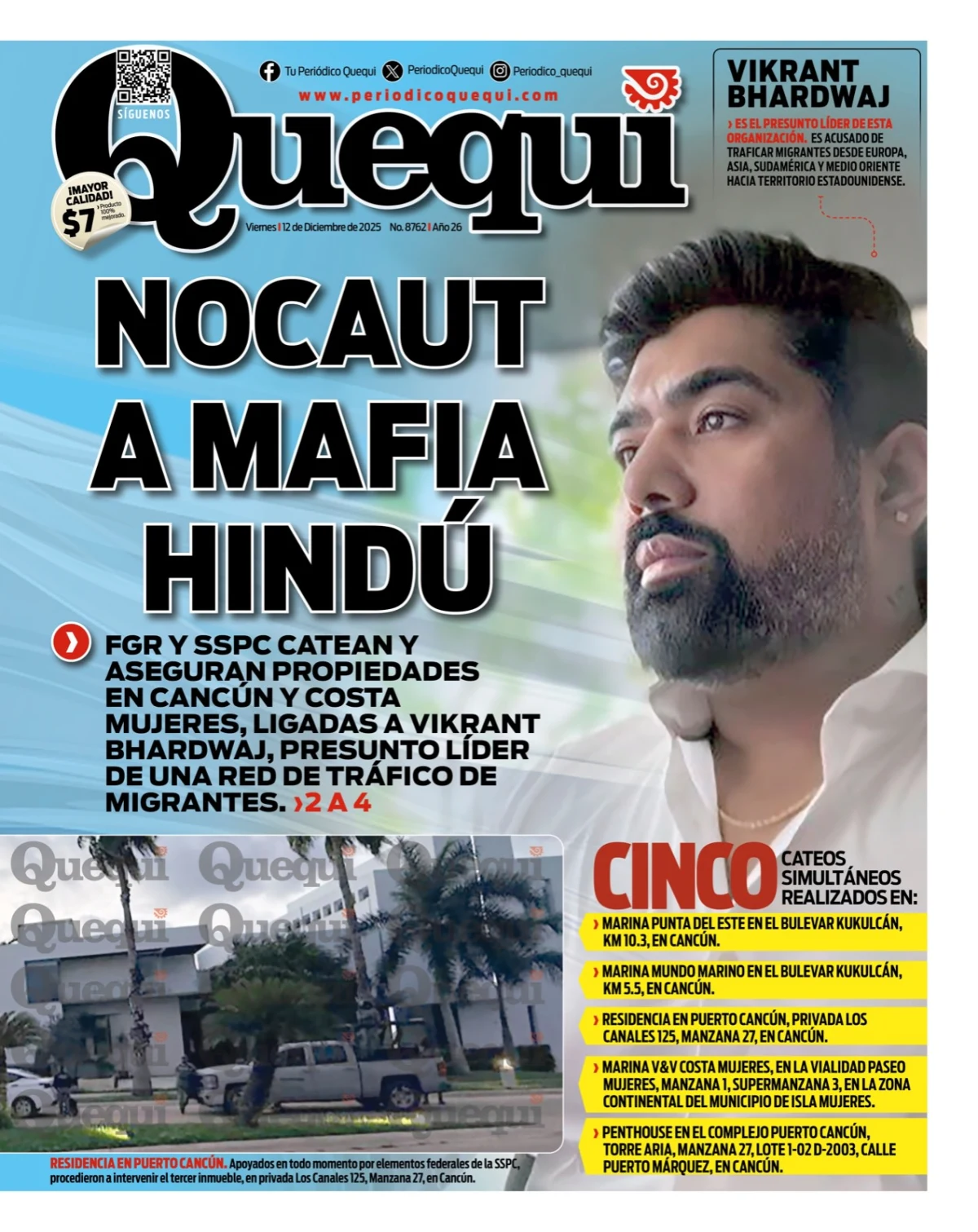 Portada de Quequi del viernes, 12 de diciembre de 2025