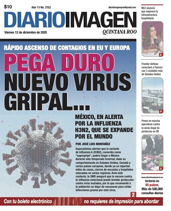 Portada de Diario Imagen Quintana Roo del viernes, 12 de diciembre de 2025