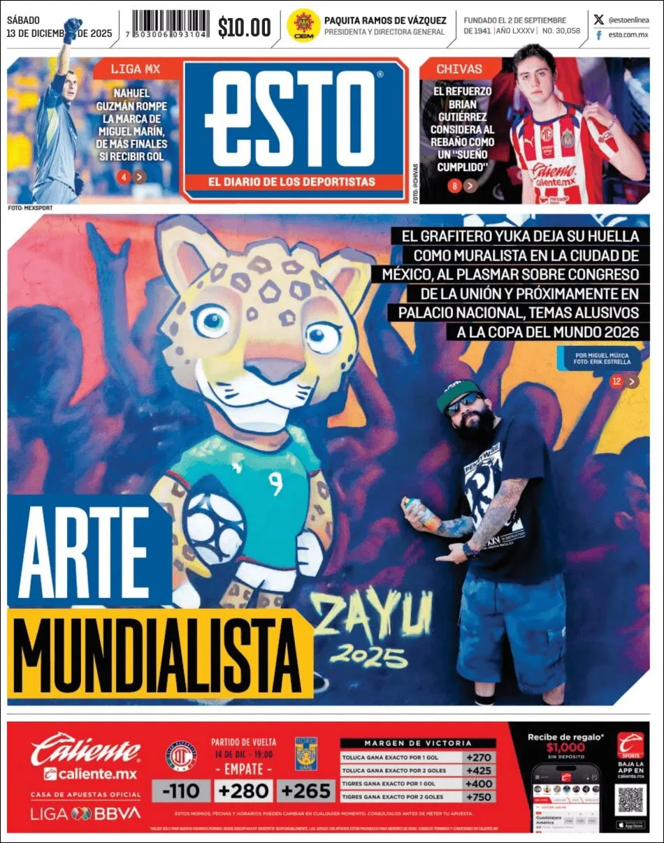 Portada de Esto del sábado, 13 de diciembre de 2025