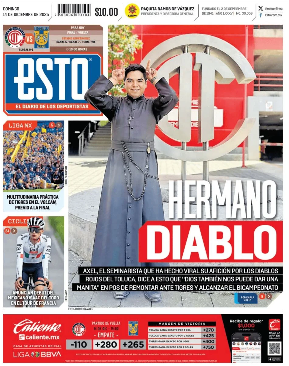 Portada de Esto del domingo, 14 de diciembre de 2025