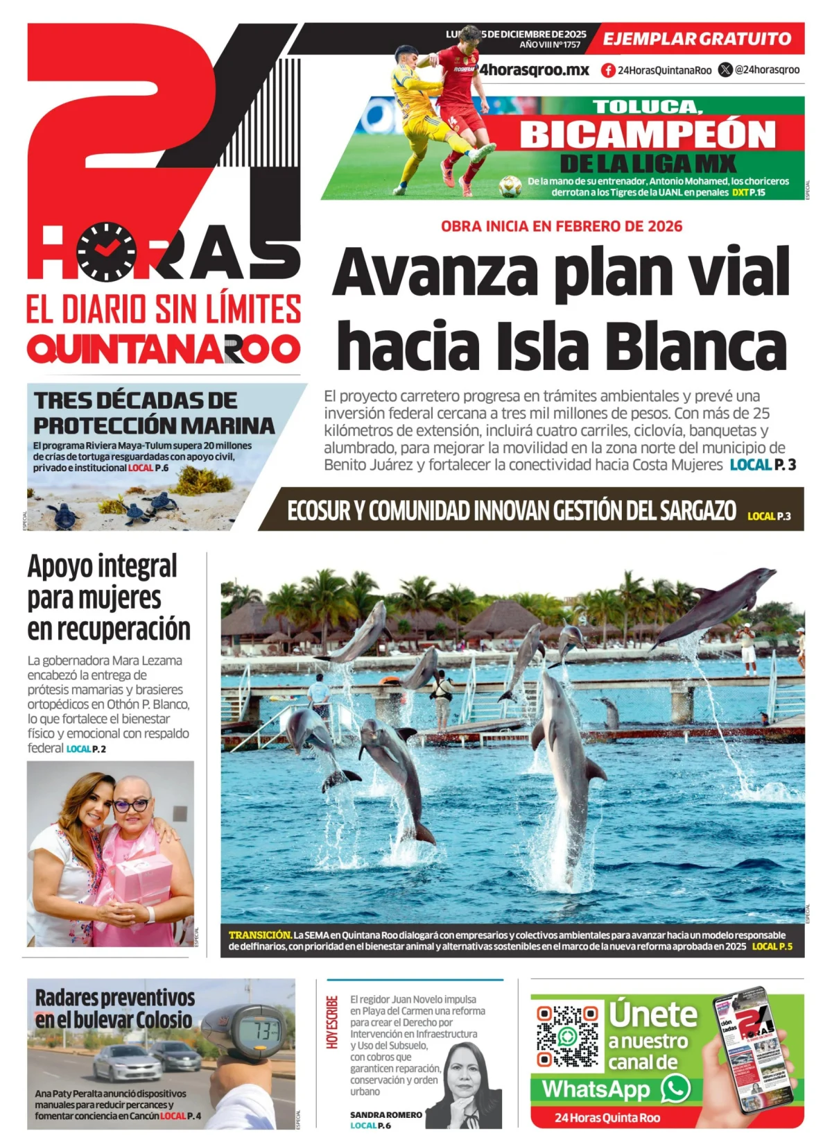 Portada de 24 Horas Quintana Roo