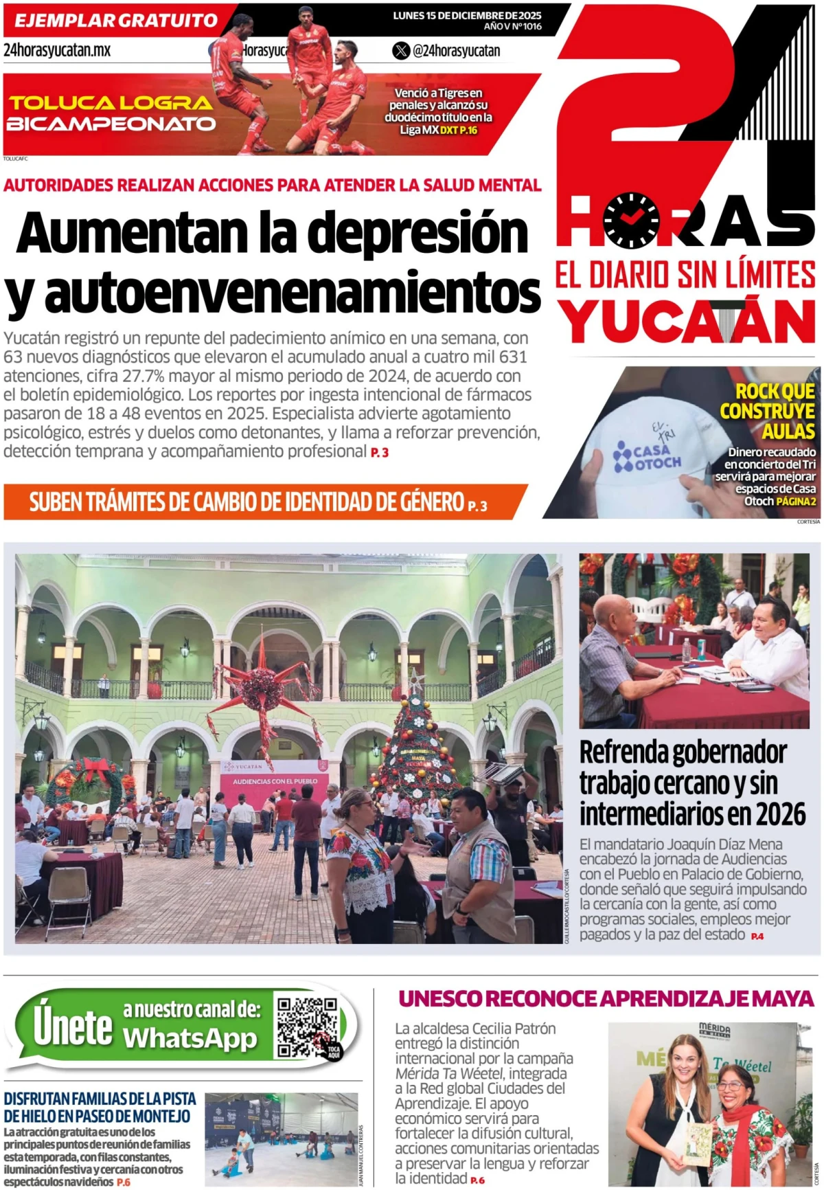Portada de 24 Horas Yucatan