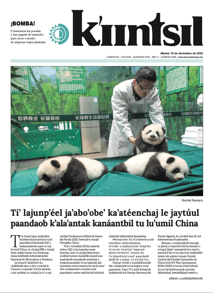 Portada de La Jornada - Kiintsil del martes, 16 de diciembre de 2025