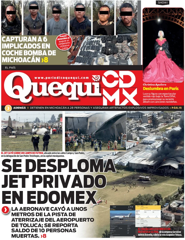 Portada de Quequi CDMX (contraportada) del martes, 16 de diciembre de 2025
