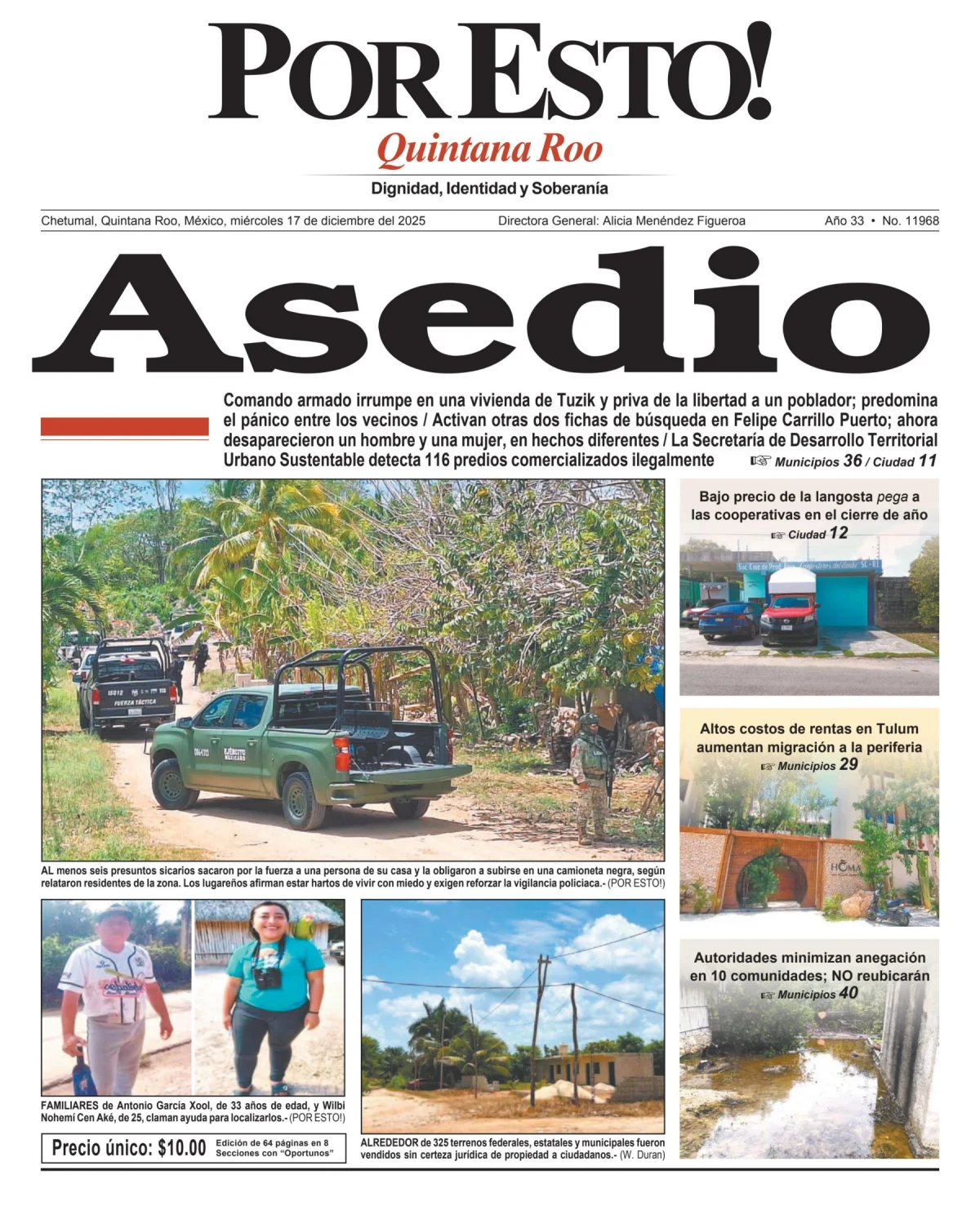 Portada de Por Esto (quintana Roo Chetumal)