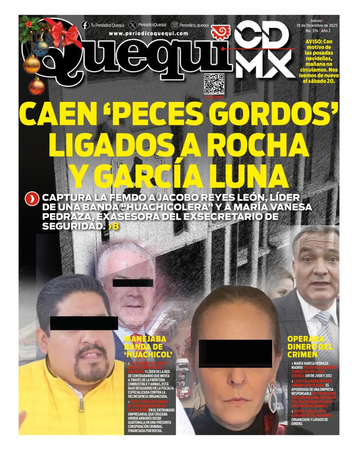 Portada de Quequi CDMX del jueves, 18 de diciembre de 2025