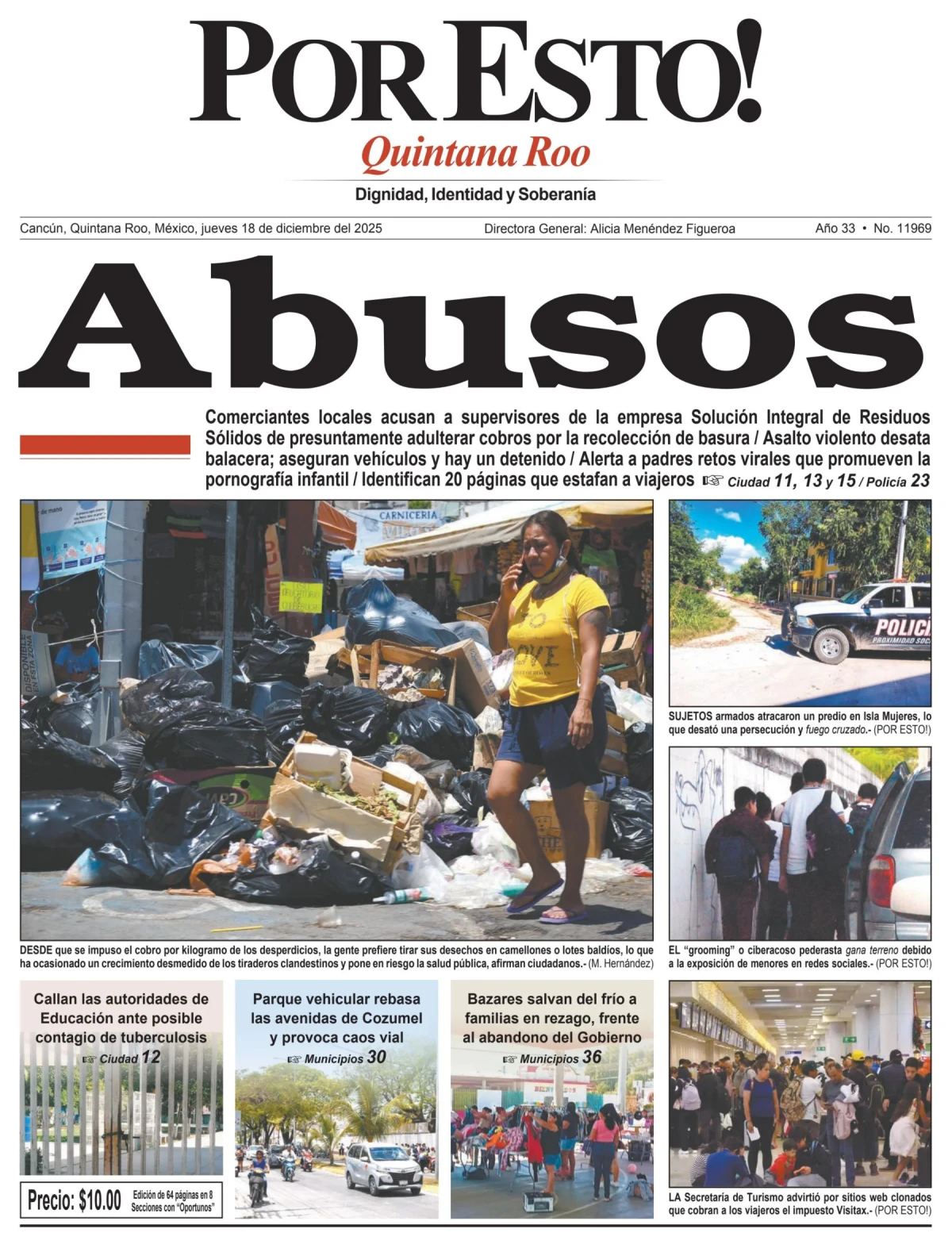 Portada de Por Esto (quintana Roo Cancun) del jueves, 18 de diciembre de 2025