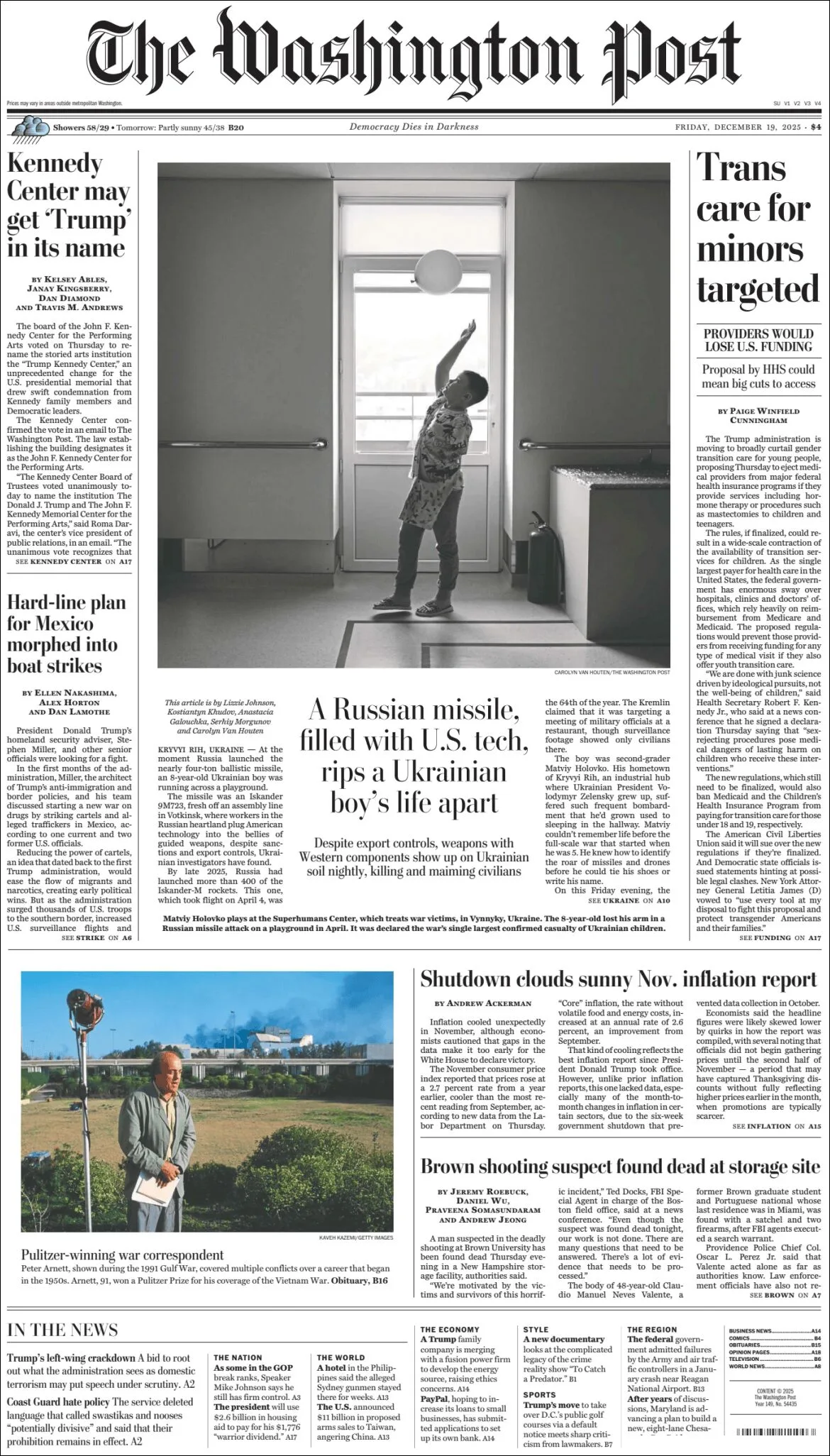 Portada de The Washington Post
