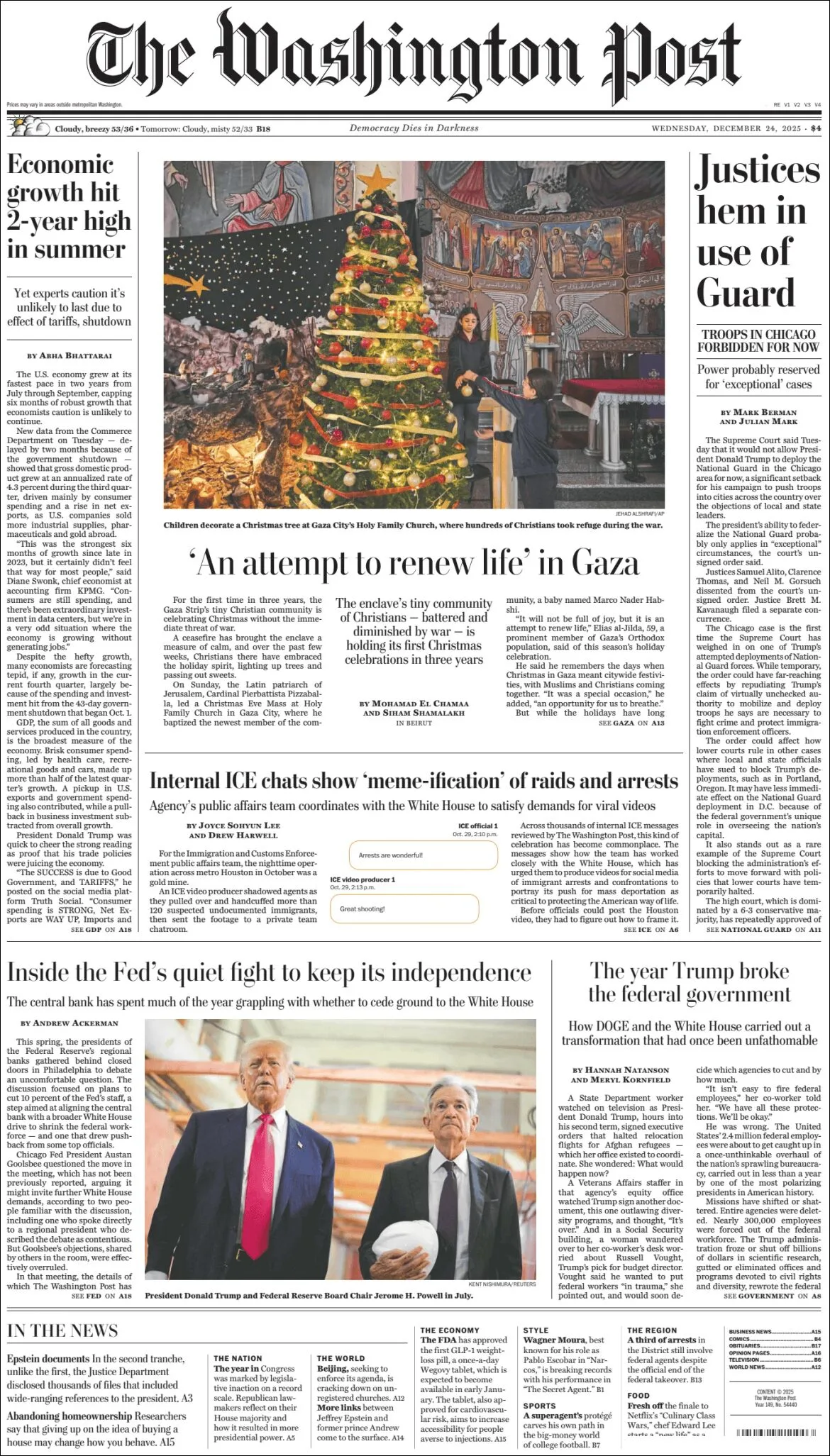 Portada de The Washington Post