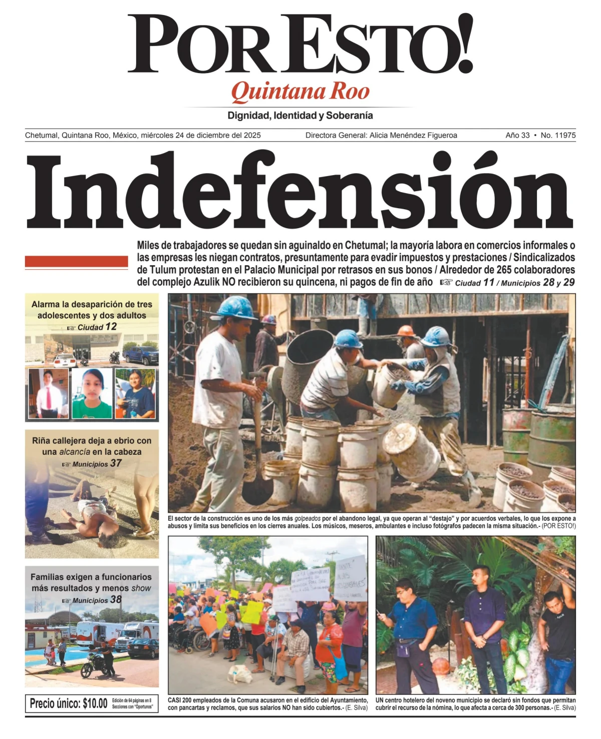 Portada de Por Esto (quintana Roo Chetumal)