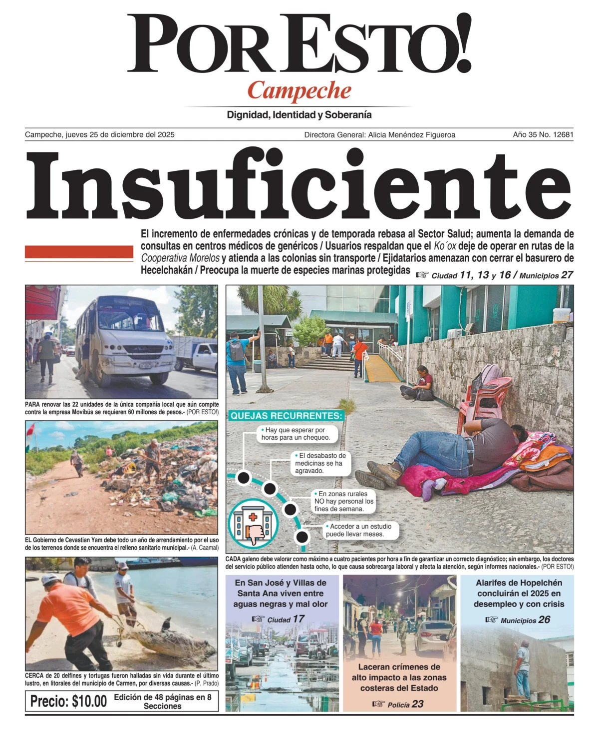 Portada de Por Esto (campeche) del jueves, 25 de diciembre de 2025