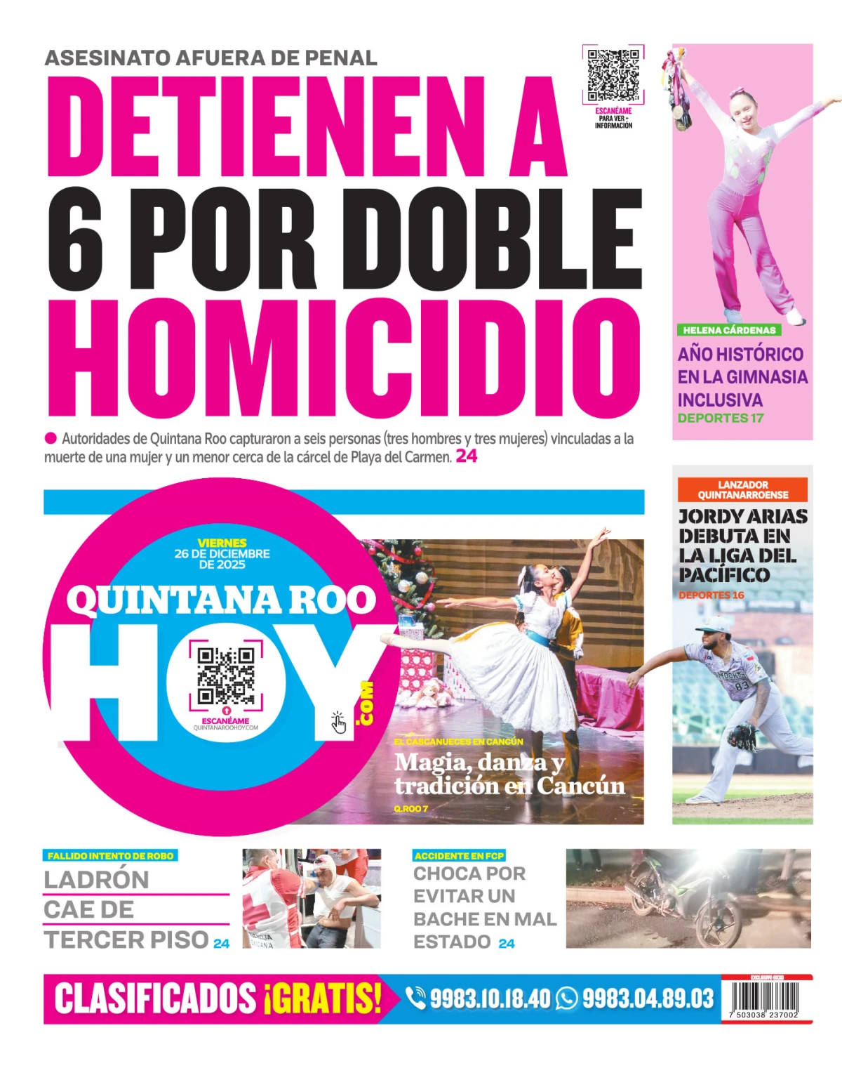Portada de Quintana Roo Hoy (contraportada)