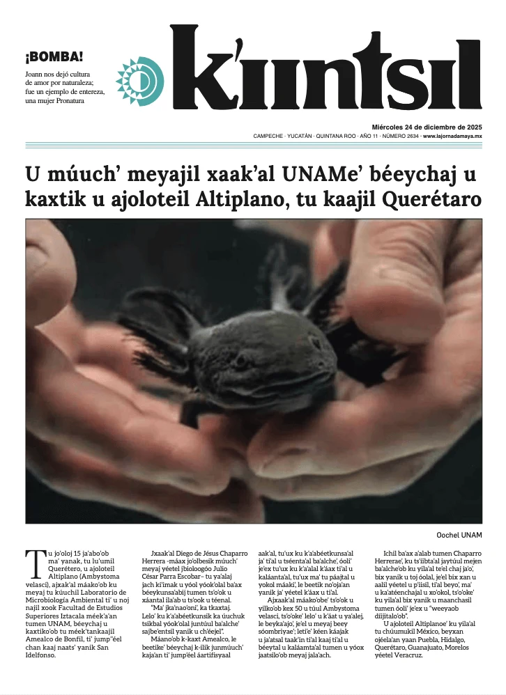 Portada de La Jornada - Kiintsil del miércoles, 24 de diciembre de 2025